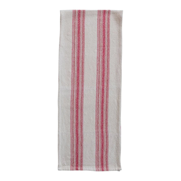 Red Striped Flour Sack Table Runner