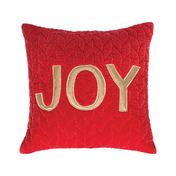 Red & Gold Quilted JOY Pillow