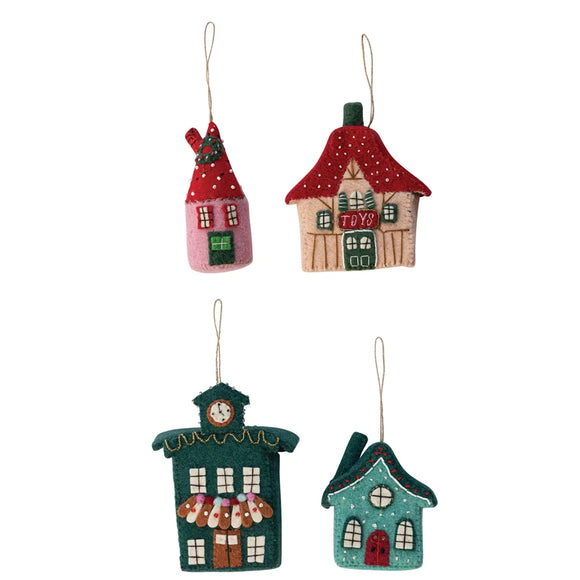 Handmade Felt North Pole Village Ornament