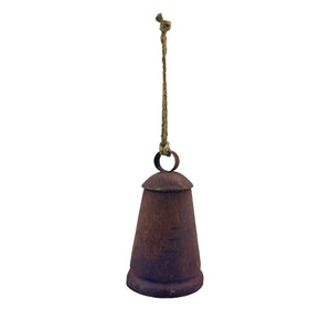Rusted Metal Bell Ornament w/ Jute