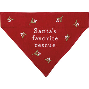 Large Santa's Favorite Rescue Collar Bandana