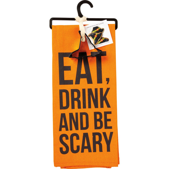 Eat, Drink, & Be Scary Tea Towel & Cookie Cutter Set