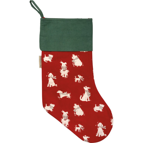 Red & Green Dog-Printed Stocking