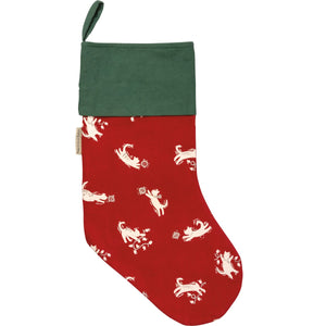 Red & Green Cat-Printed Stocking
