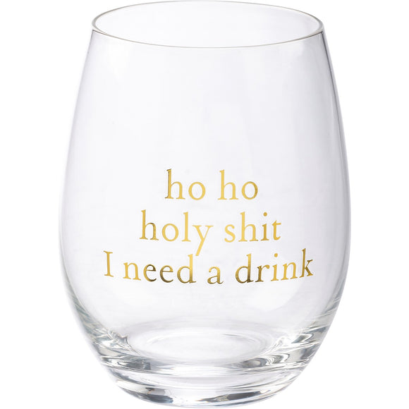 Ho Ho Holy Wine Glass