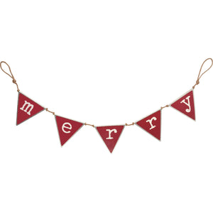 Metal Merry Pennant Banner