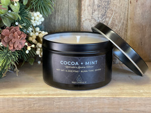 Cocoa + Mint 6oz Candle in Travel Tin