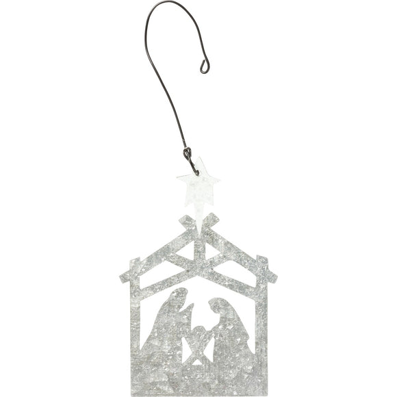 Tin Nativity Ornament