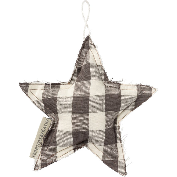 Black Buffalo Check Star Ornament