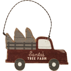 Wood "Santa's Tree Farm" Ornament