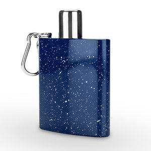 Blue Enamel Carabiner Flask