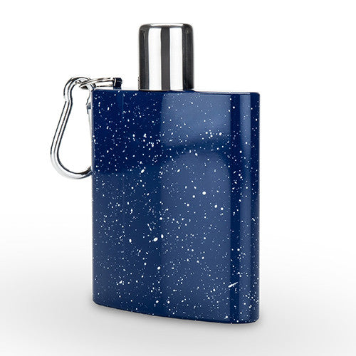 Blue Enamel Carabiner Flask