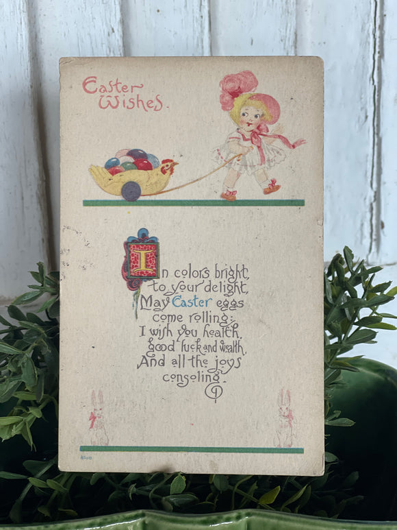 Antique “Easter Wishes” Postcard 1914