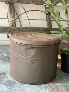 Vintage Tin Bucket with Lid