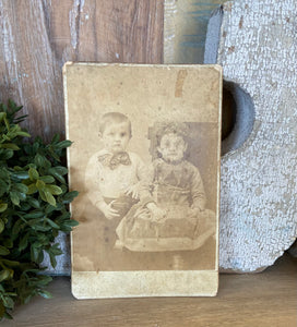 Antique Bissell Effingham, Illinois Cabinet Portrait of Two Small Children