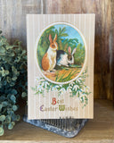 Antique Easter Wishes Postcard