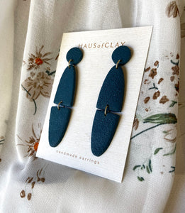 Handmade Blue Finger Corals Clay Earrings