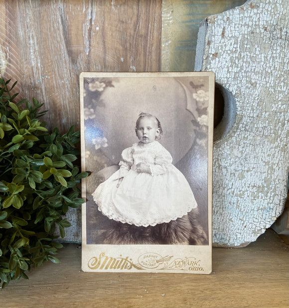 Antique Smith's Newark, Ohio Cabinet Portrait of Small Child