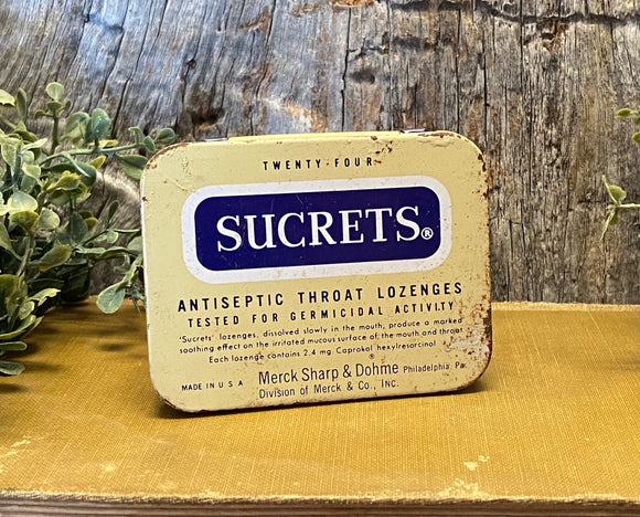 Made in USA Empty Sucrets Tin
