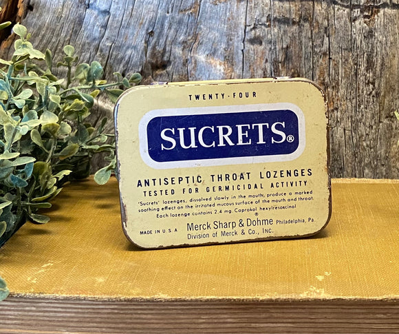 Made in USA Sucrets Tin w/ Bobby Pins