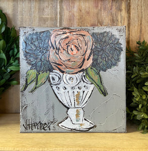 Jill Harper 6" Florals in Vase Canvas Art