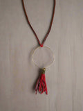 Leather Tassel Loop Necklace