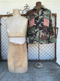 Up-cycled Military Jacket with Quilt Detail-- Medium Regular