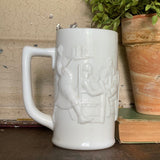 Vintage White Milk Glass Beer Stein