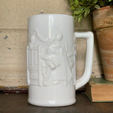 Vintage White Milk Glass Beer Stein