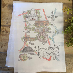 University of Georgia Map Tea Towel