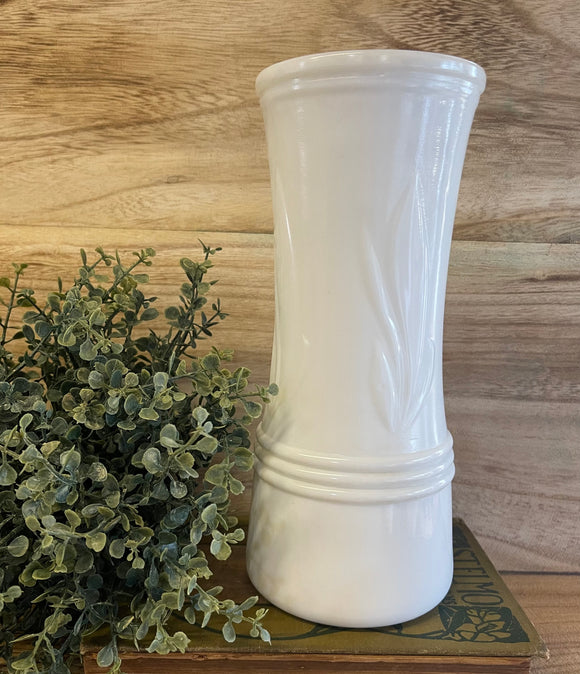 Vintage Milk Glass Tall Vase
