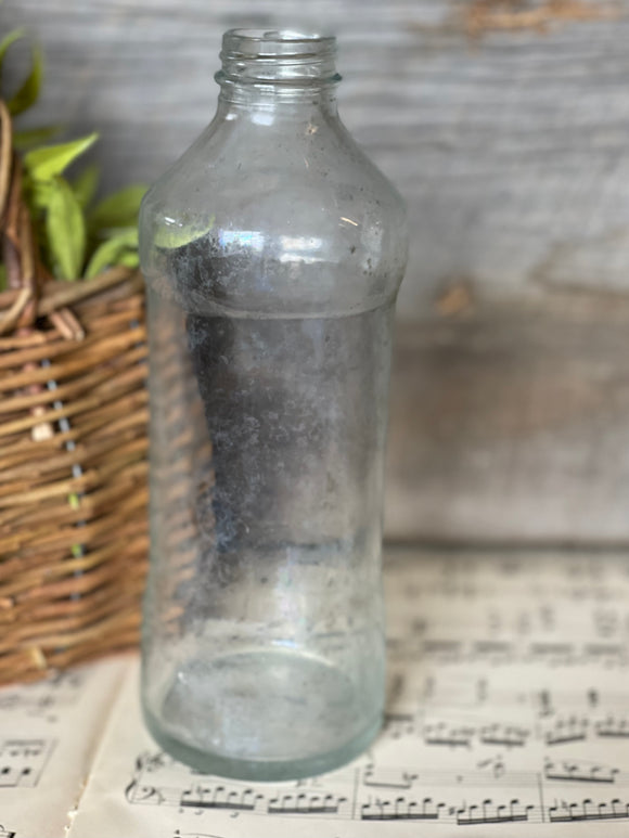 Tall Old Clear Glass Bottle