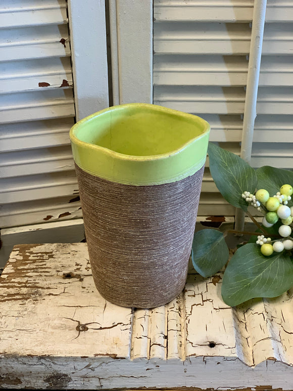Cool Handmade Pottery Vase with Neon Detail