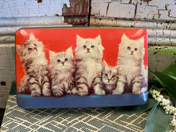 Vintage Toffee Tin with Cats
