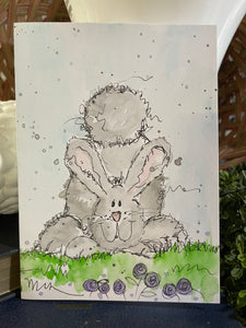 Original D. Vaughn "Little Bunny" Handmade Card