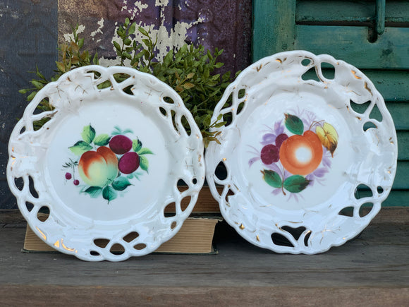 Pair of Vintage Plates with Fruit