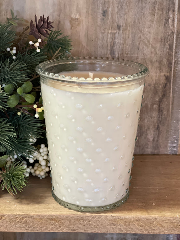 Pomegranate + Fig 16oz Soy Candle in Hobnail Glass