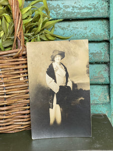 Vintage Postcard Photo of Dashing Lady
