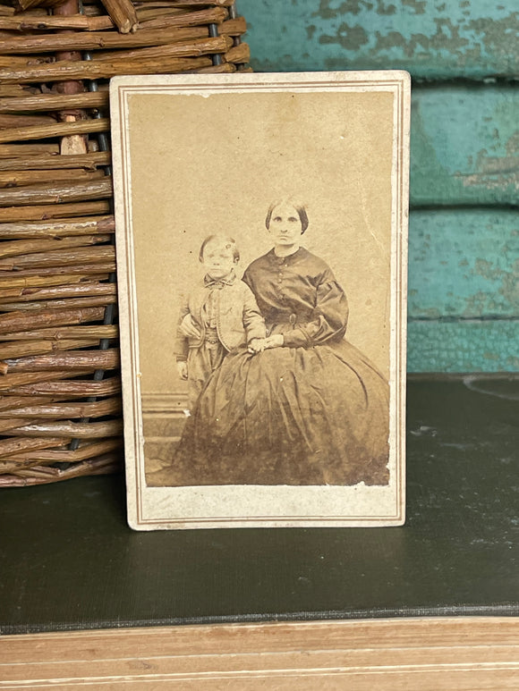 Local Small Antique Card Photo of Woman and Child Nashville, Tn