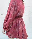 Cinched Henna Printed Dress