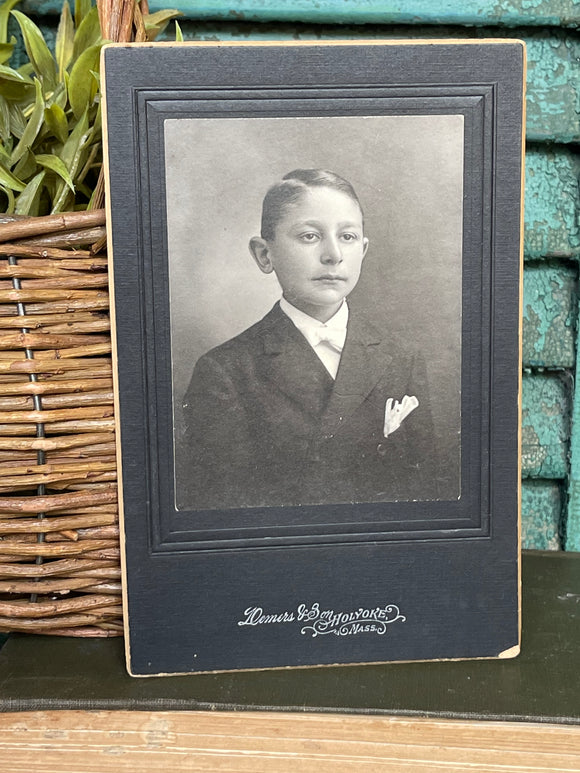 Vintage Card Photo of Young Man from Holyoake, Massachusetts