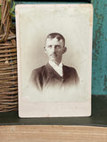 Vintage Card Photo of Man with Interesting Hair Paxton, Ills