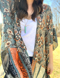 Vintage-Inspired Paisley Kimono