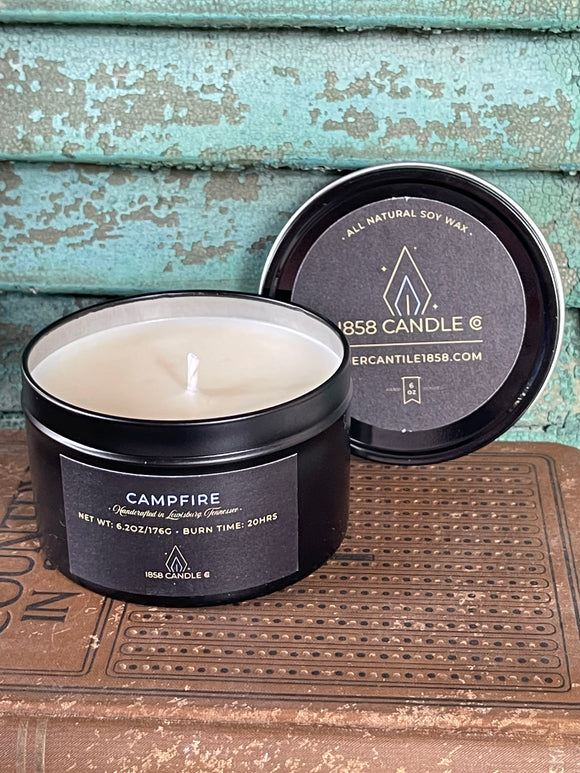 Campfire 6oz Candle in Travel Tin