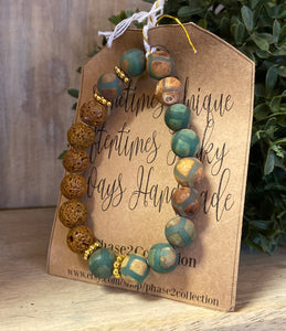 Handmade "Earth Tone" Stone & Beaded Bracelet