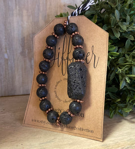 Handmade "Diffuser" Lava Stone & Beaded Bracelet