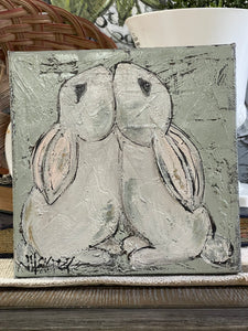 Jill Harper 8" Bunny Love Canvas Art