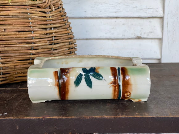 Vintage Bamboo Pottery Planter