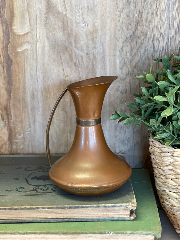 Small Copper and Brass Pitcher