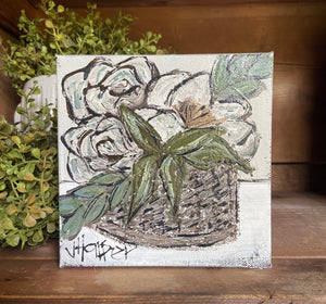 Jill Harper 6" Floral Basket Painting